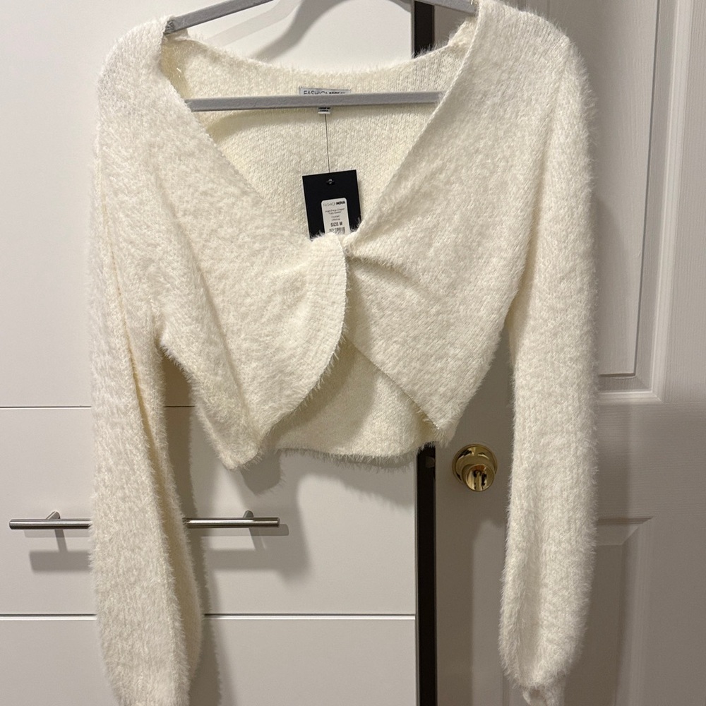 Fashion Nova Off-the-Shoulder Cream Sweater